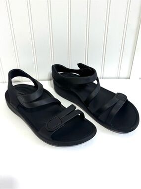 Aetrex Jillian Sport Sandals Black Water-Friendly Comfort Arch Support Sandals 9